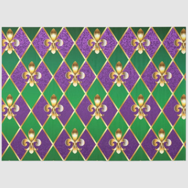 Papel De Seda Antecedentes de joyas Mardi Gras (Anverso)