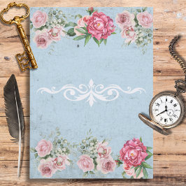 Papel De Seda Antecedentes románticos de estilo vintage Ephemera