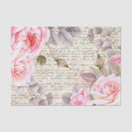 Papel De Seda Antigua carta de desalojo de Rosas florales de Rub