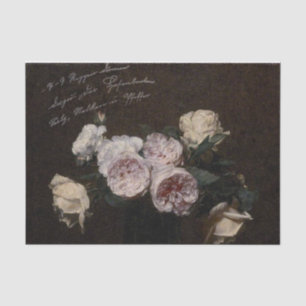 Papel De Seda Antiguas florals con guión