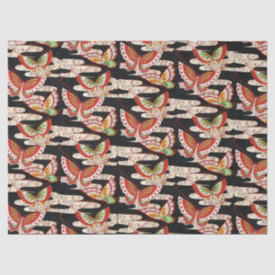 Papel De Seda ANTIGUAS MARIPOSAS JAPONESAS LLAMADAS Negras