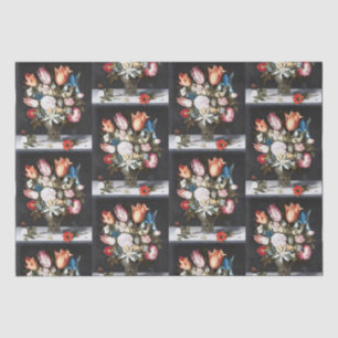 Papel De Seda Antiguas Tulipas y Rosas Holandesas de Bosschaert 