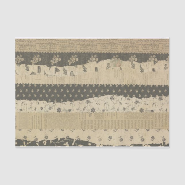 Papel De Seda antigüedades antiguas de rayas elegantes desconcha (Anverso)