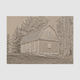 Papel De Seda Antiguo antiguo Rústico Sepia Tone Old Barn