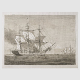 Papel De Seda Antiguo barco de vela viejo Beige
