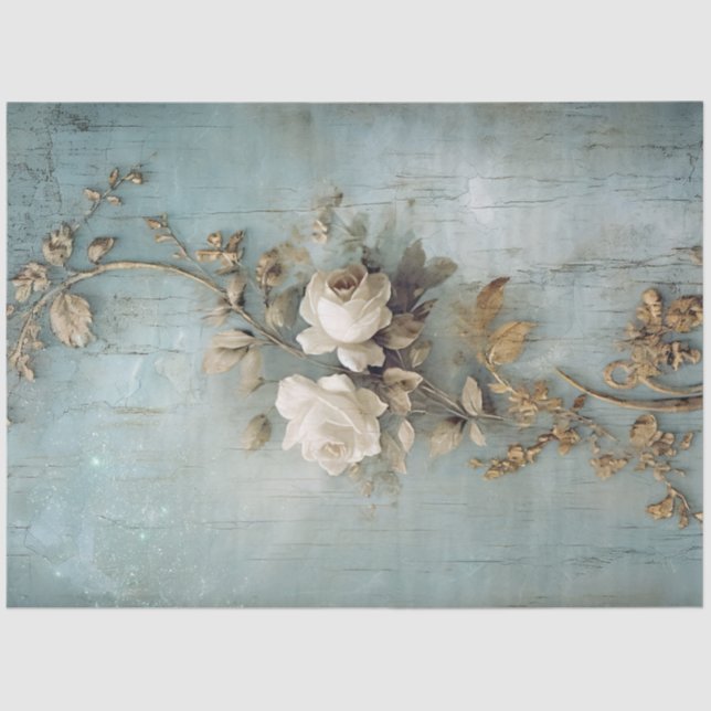 Papel De Seda Antiguo Blue Romance Design Series 5 (Anverso)