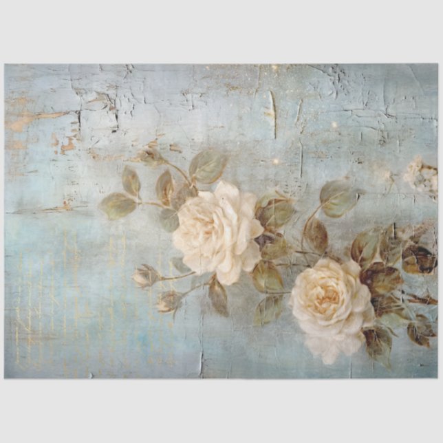 Papel De Seda Antiguo Blue Romance Serie 1 (Anverso)