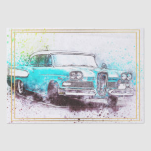Papel De Seda Antiguo desmontaje clásico del coche