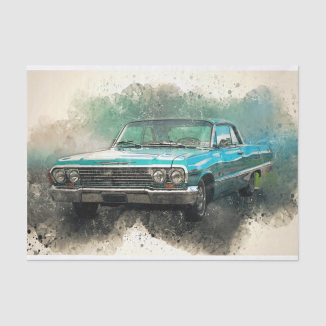 Papel De Seda Antiguo desmontaje clásico del coche (Anverso)