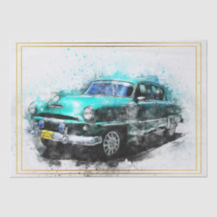 Papel De Seda Antiguo desmontaje clásico del coche