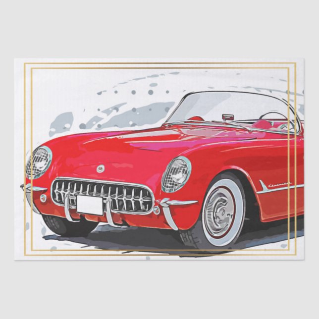 Papel De Seda Antiguo desmontaje clásico del coche (Anverso)