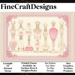 Papel De Seda Antiguo Floral Perfume Atomizers AE7 Decoupage