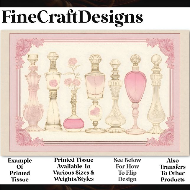 Papel De Seda Antiguo Floral Perfume Atomizers AE7 Decoupage (Subido por el creador)
