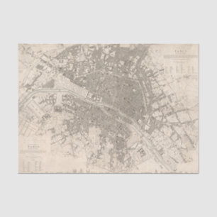 Papel De Seda Antiguo mapa vintage de la Gran Ciudad de París