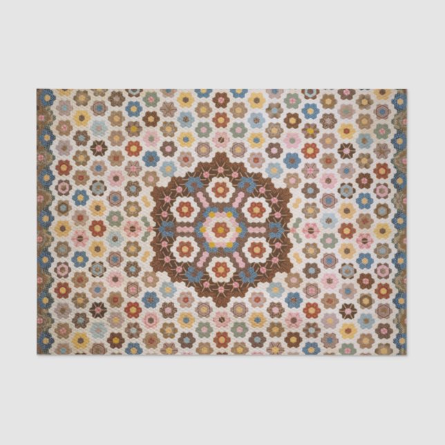 Papel De Seda Antiguo patrón de tallo de Honeycomb - artesanía d (Anverso)