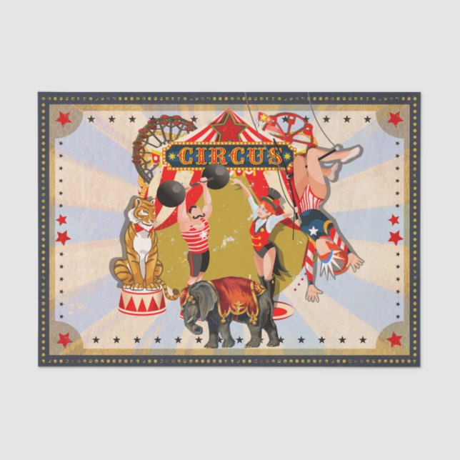 Papel De Seda Antiguo Personalizado del partido de cumpleaños Re (Anverso)