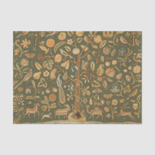 Papel De Seda Antiguo tapiz inglés de aguja Árbol de la Vida y U