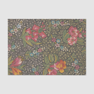 Papel De Seda Antiguo toile francés de Jouy ramas florales de lo