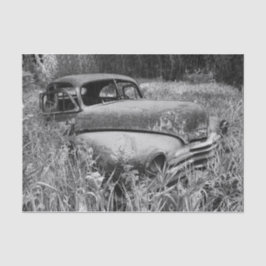 Papel De Seda Antiguo Viejo De Coche Blanco Y Negro Rústico Vint