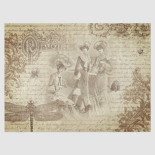Papel De Seda Antiguo vintage Fashion Ephemera