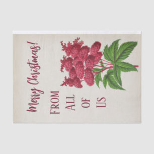 Papel De Seda Antiguo Vintage Navidad Espiraea Roja Palmata