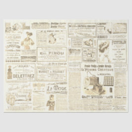 Papel De Seda Antiguos Anuncios Franceses Ephemera Beige