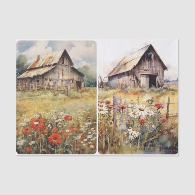 Papel De Seda Antiguos establos tapiados (Anverso)