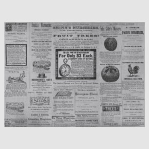 Papel De Seda Antiguos hortícolas vintage con epemera