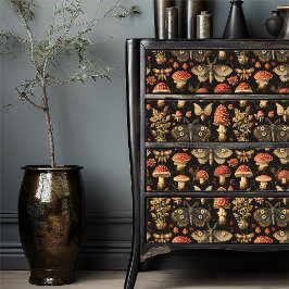 Papel De Seda Antique Moth Botanical Curio Vintage Mushroom