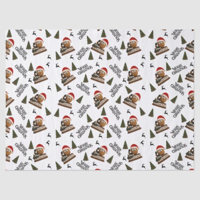 Papel De Seda Antique Nut Christmas Wrapping Paper (Anverso)