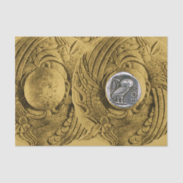 Papel De Seda ANTIQUE OWL Silver moneda griega (Anverso)