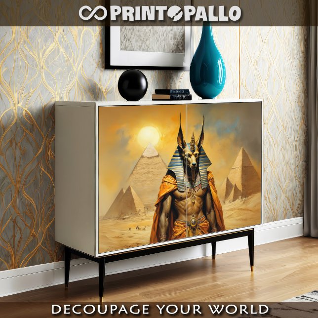 Papel De Seda Anubis dios del antiguo Egipto con pirámides -  (Subido por el creador)