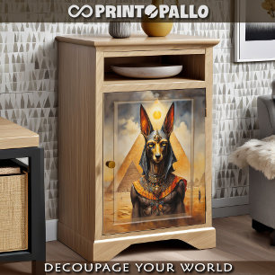 Papel De Seda Anubis el perro del dios egipcio con piramides -