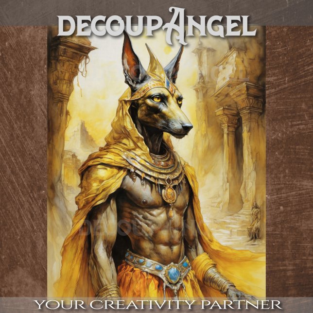 Papel De Seda Anubis: Protector divino de las almas - Decoupage  (Subido por el creador)
