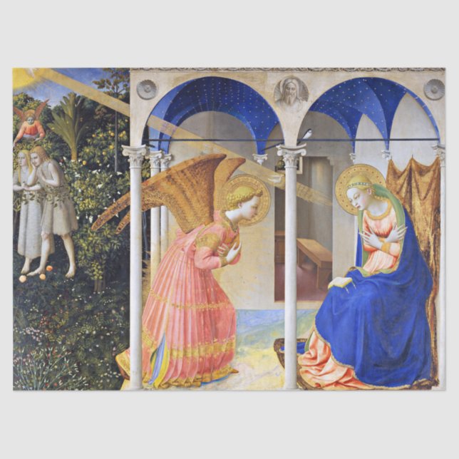 Papel De Seda ANUNCIACIÓN de Navidades de Fra Beato Angelico (Anverso)