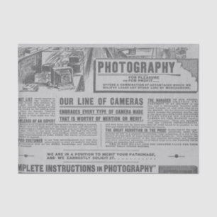 Papel De Seda Anuncio de cámara fotográfica de época