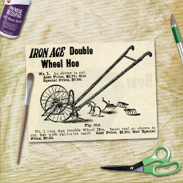 Papel De Seda Anuncio de equipo agrícola de rueda doble vintage