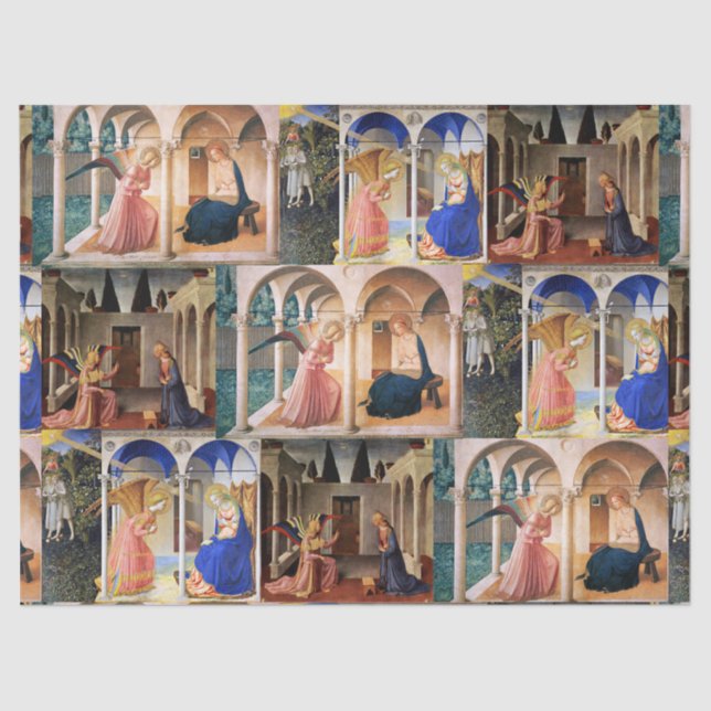 Papel De Seda ANUNCIO de Fra Beato Angelico Navidades Tissu (Anverso)