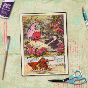 Papel De Seda Anuncio de máquina Victor Clover vintage