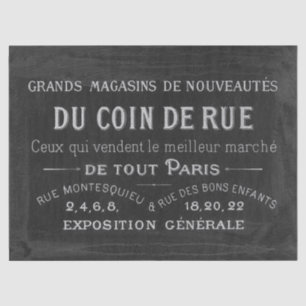 Papel De Seda Anuncio de París sobre tipografía de cartón francé