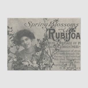 Papel De Seda Anuncio de periódico floral vintage