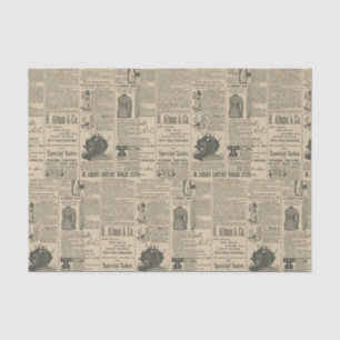 Papel De Seda Anuncio de periódico vintage