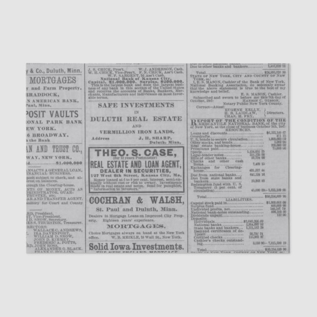 Papel De Seda Anuncio de periódico vintage (Anverso)