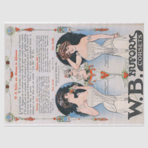 Papel De Seda Anuncio del corsé de Edwardian del vintage