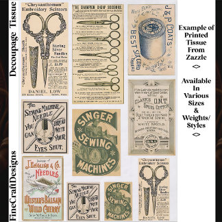 Papel De Seda Anuncios de Costura Vintage Auténticos ES1 Decoupa