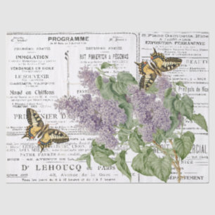 Papel De Seda Anuncios de periódicos franceses con mariposa de c