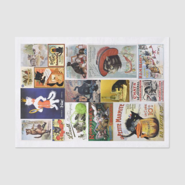 Papel De Seda Anuncios victorianos genuinos (no IA) con collage  (Anverso)