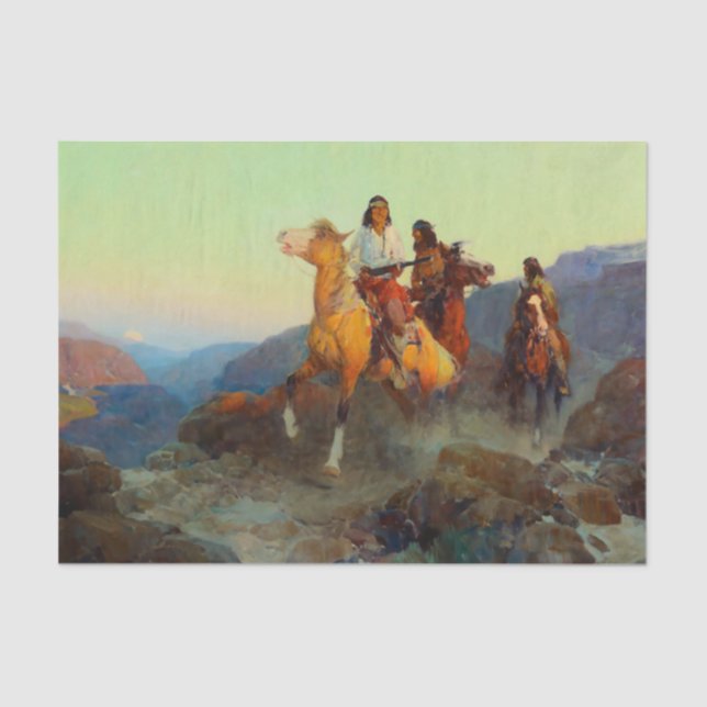 Papel De Seda Apache renegado de Frank Tenney Johnson (Anverso)