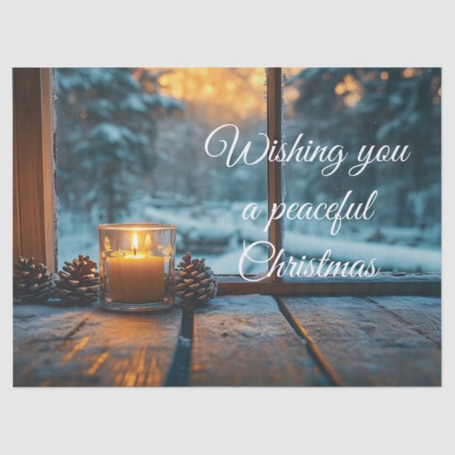 Papel De Seda Apacible decoración de Navidades de invierno en la (Anverso)