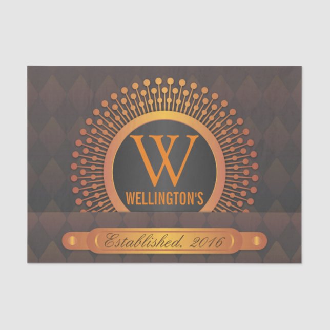 Papel De Seda Apellido personalizado de muy buen gusto moderno (Anverso)